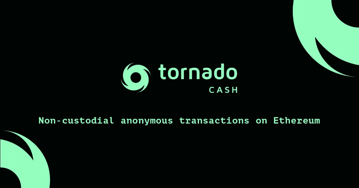 Tornado Cash application banner showing the main interface