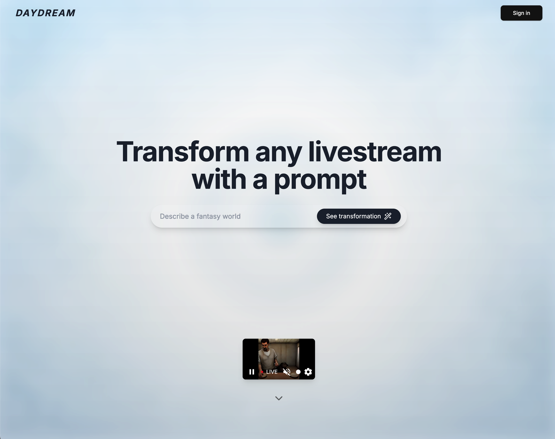 Screenshot 1 of Livepeer showing the application interface