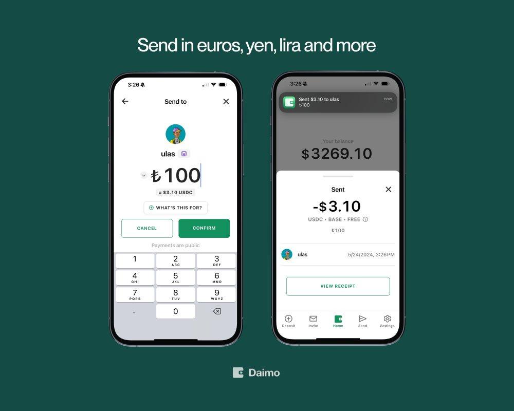 Screenshot 2 of Daimo Pay showing the application interface