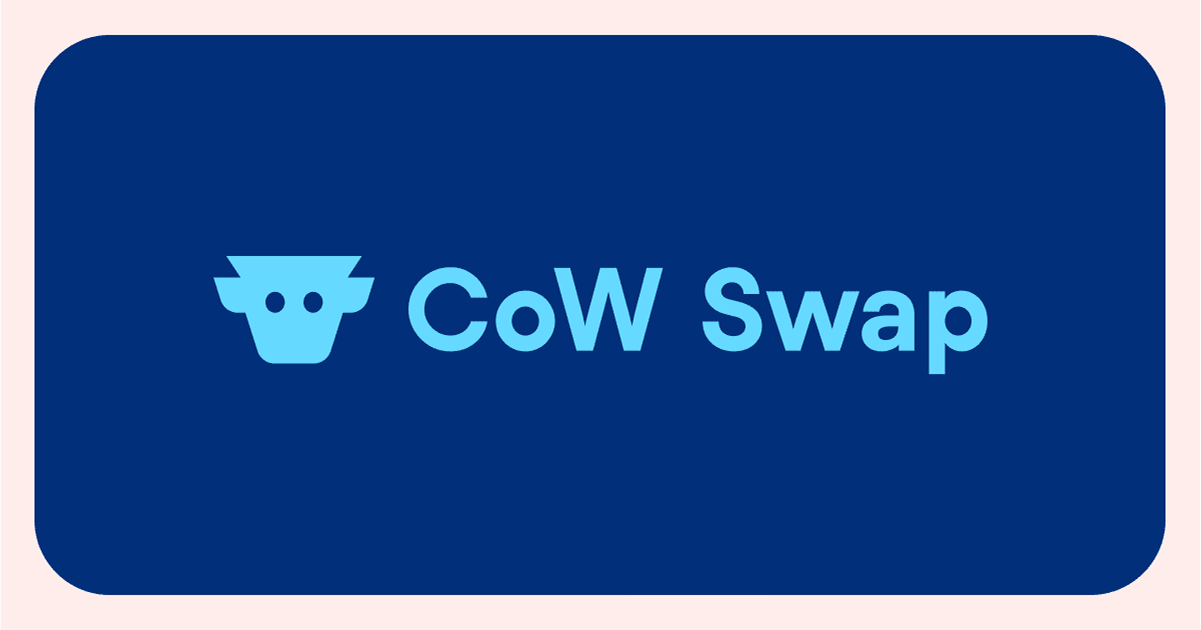 Cowswap application banner showing the main interface